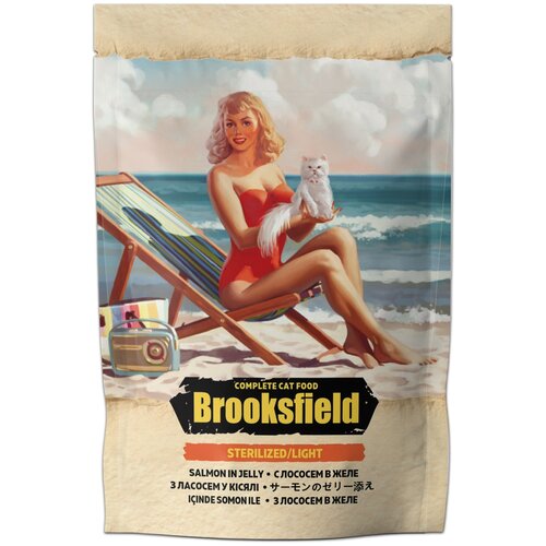 Brooksfield Adult Sterilized/Light Cat Salmon паучи для кошек лосось в желе 12 х 85 гр