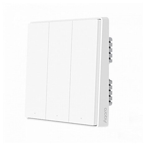 Умный выключатель Aqara Smart Wall Switch D1, тройной без нулевой линии - QBKG25LM - фотография № 1