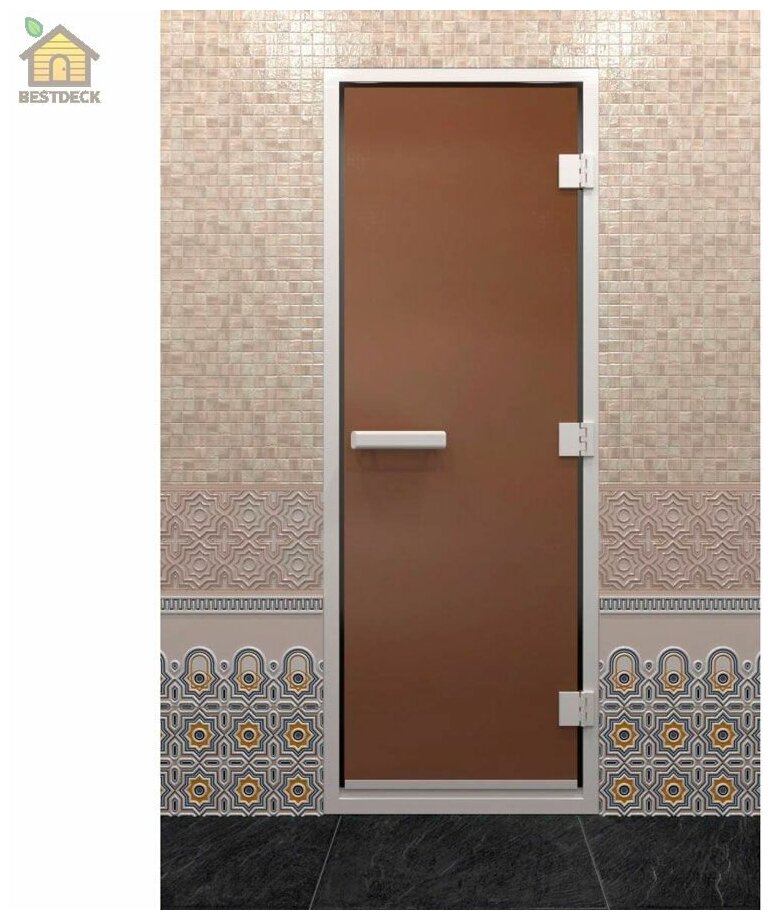Дверь для бани "Хамам бронза матовая" 2000х800 мм. Правая (петли справа)