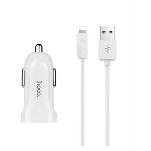 АЗУ, 1 USB 1.5A(Z2), usb cable lightning, HOCO, белый универсальное зарядное устройство usb a на 5 5 x 2 5мм 12v 0 5a кабель питания usb адаптер 12 вольт