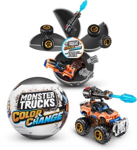 Фото Игровой набор ZURU 5 surprise Monster Trucks Color Change 77422