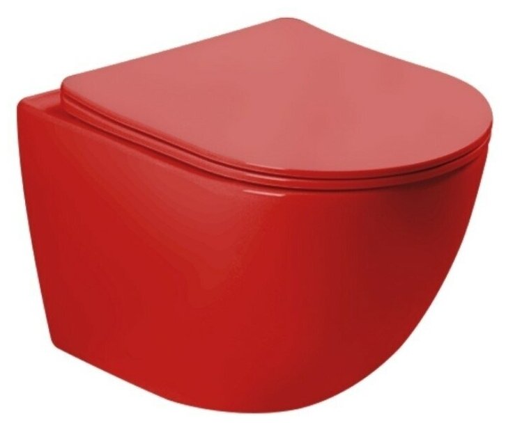 фото Подвесной унитаз SantiLine SL-5005MR красный матовый