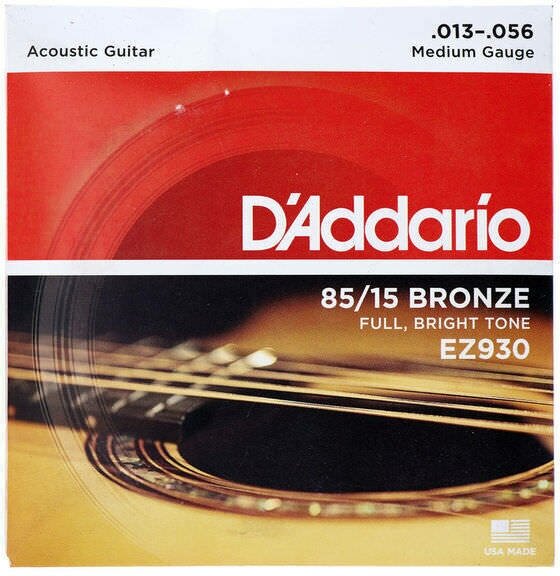 Струны для гитары акустической металлические комплект 6 шт, D Addario EZ930
