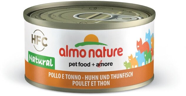 Almo Nature Консервы для Кошек с Курицей и Тунцом 75% мяса (HFC Adult Cat Chicken&Tuna) 0,07 кг x 1 шт.