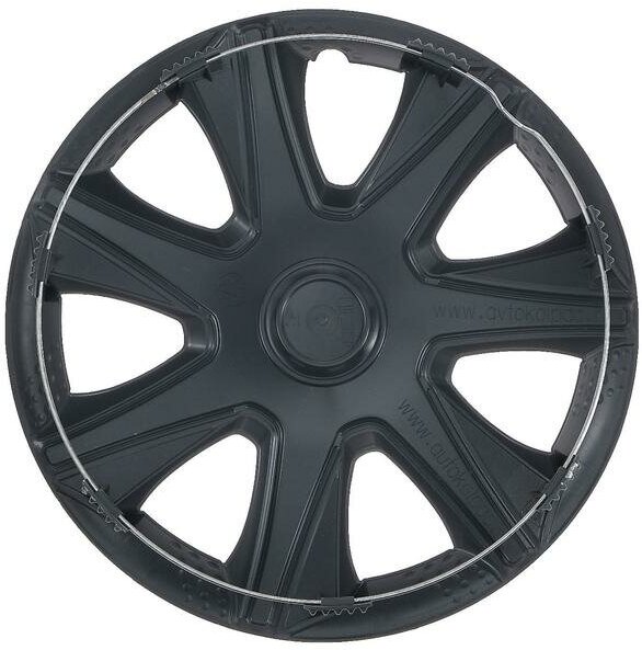 TORSO Колпаки колесные R14 "джой", серебристо-черный, карбон, набор 4 шт