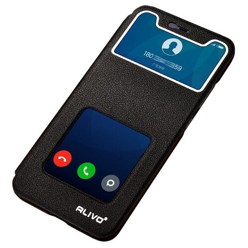 фото Чехол-книжка mypads для xiaomi mi 5x / xiaomi mi a1 с окошком для входящих вызовов и свайпом чёрный