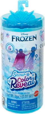 Кукла-сюрприз Mattel Disney Frozen Snow Color Reveal, 10 см, HMB83 синий/голубой
