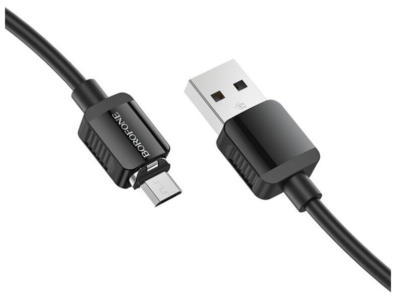 Дата-кабель USB 2.4A для micro USB Borofone BX57 TPE 1м Black