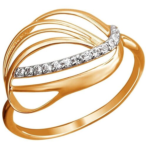 фото Эстет кольцо с 14 фианитами из красного золота 01к1112886р, размер 16.5