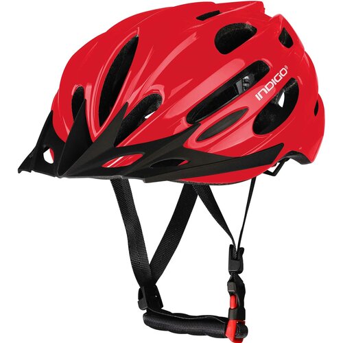 Шлем велосипедный взрослый INDIGO 22 вентиляционных отверстий IN070 Красный 55-61см