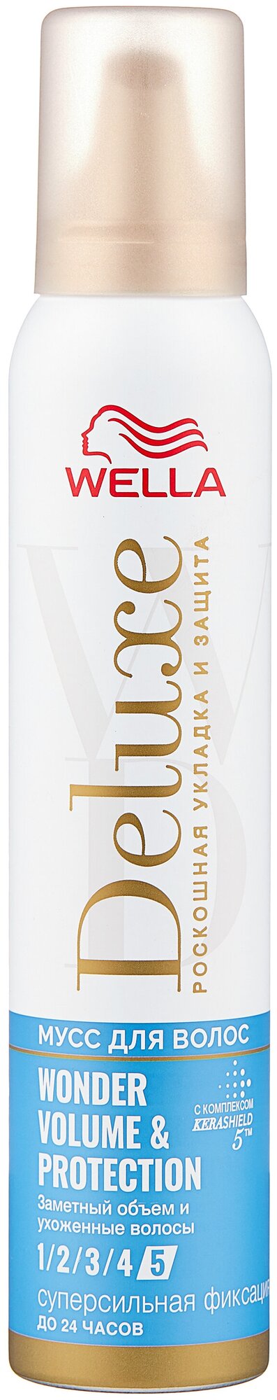 Пена/мусс для укладки волос Wella Deluxe Mousse Wonder Volume Protection Ultra Strong 5 (из Финляндии) 200 мл