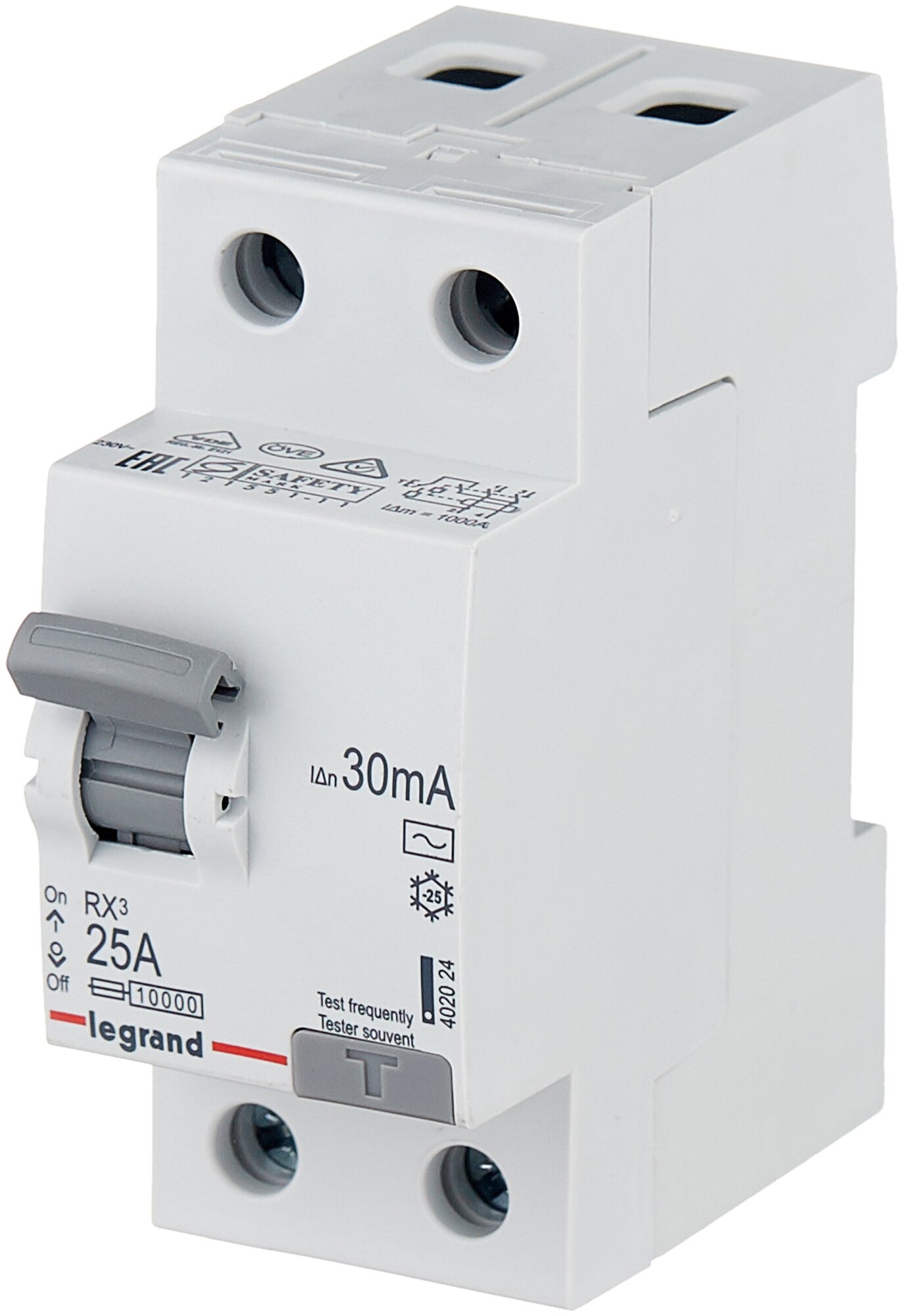 RX3 Выключатель дифференциального тока 30мА 25А 2п AC Legrand 402024