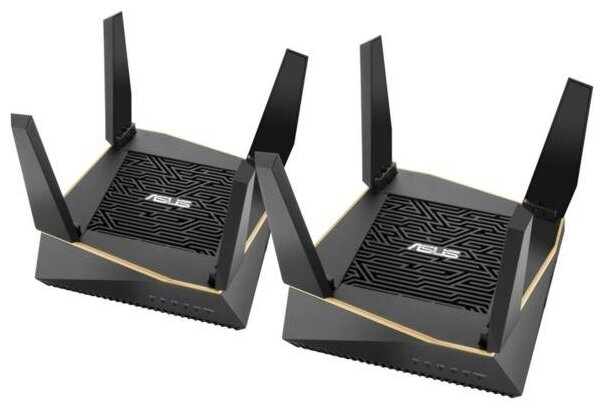 Wi-Fi роутер ASUS RT-AX92U(2-PK) 802.11abgnacax 6071Mbps 2.4 ГГц 5 ГГц 5 ГГц 4xLAN USB3.0 USB 2.0 черный