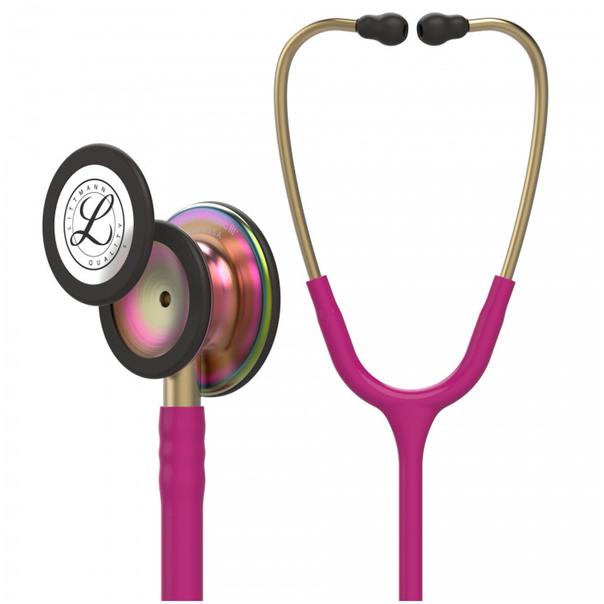 Стетоскоп Littmann Classic III Малиновый и радужный, двухсторонний, медицинский