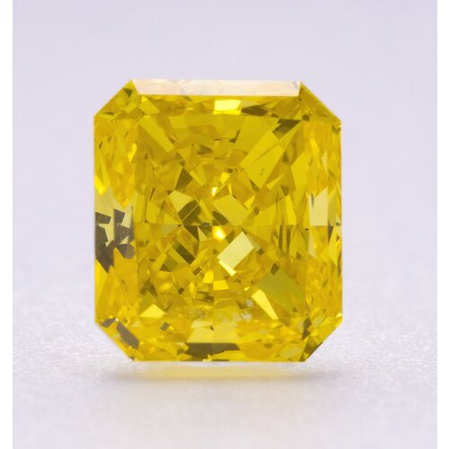 Выращенный Бриллиант диатон Радиант Фантазийный Интенсивный Жёлтый 1,64 карат 7,23×6,39×3,82мм SI1