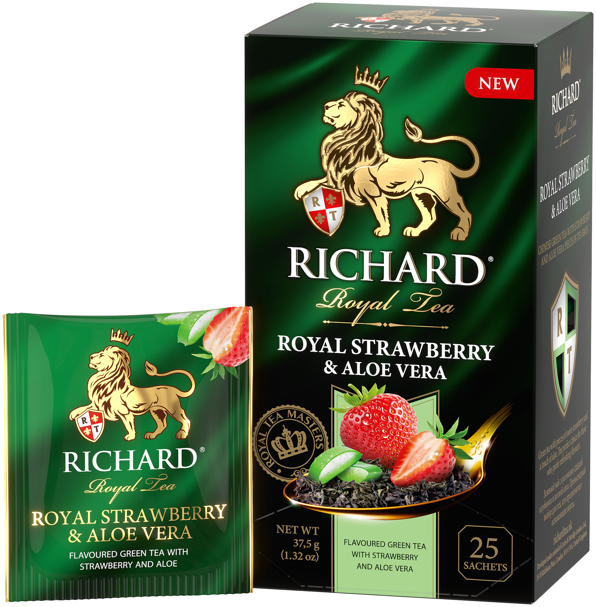 Чай зеленый Richard Royal Strawberry-Aloe Vera 25*1.5г Май-Фудс - фото №3