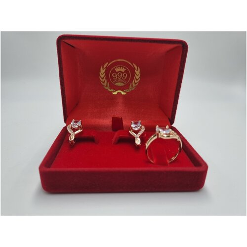 Набор кольцо и серьги с английским замком.flower