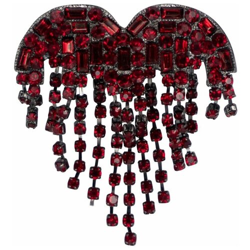 фото Брошь бижутерная сердце (замок-булавка, красный) 55706 otokodesign