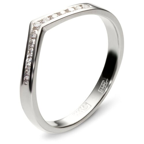 фото Эстет кольцо с 13 бриллиантами из белого золота 01к625259, размер 18.5