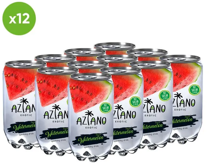 Напиток газированный Aziano (Азиано) со вкусом Арбуза 0,35 л х 12 банок