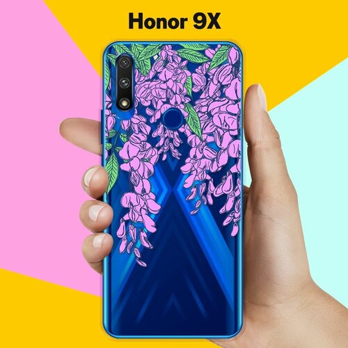 Силиконовый чехол Цветы фиолетовые на Honor 9X силиконовый чехол цветы фиолетовые на honor 10i