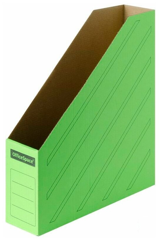 Лоток для бумаг вертикальный OfficeSpace, 75мм, зеленый (225418)