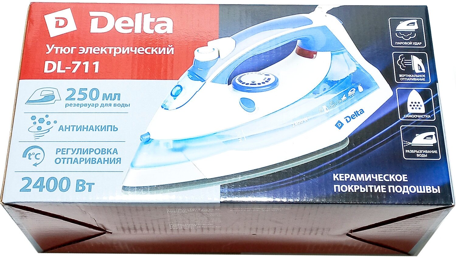 Утюг DELTA DL-711, белый/фиолетовый - фото №4