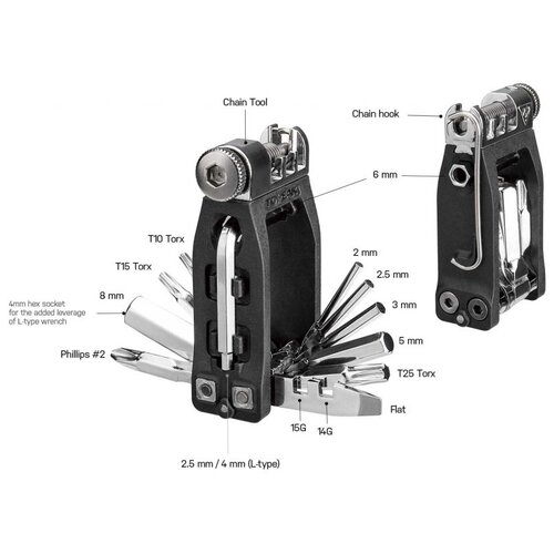 фото Многофункциональный инструмент topeak ninja 16+, 16 funcion mini tool, w/0 bag