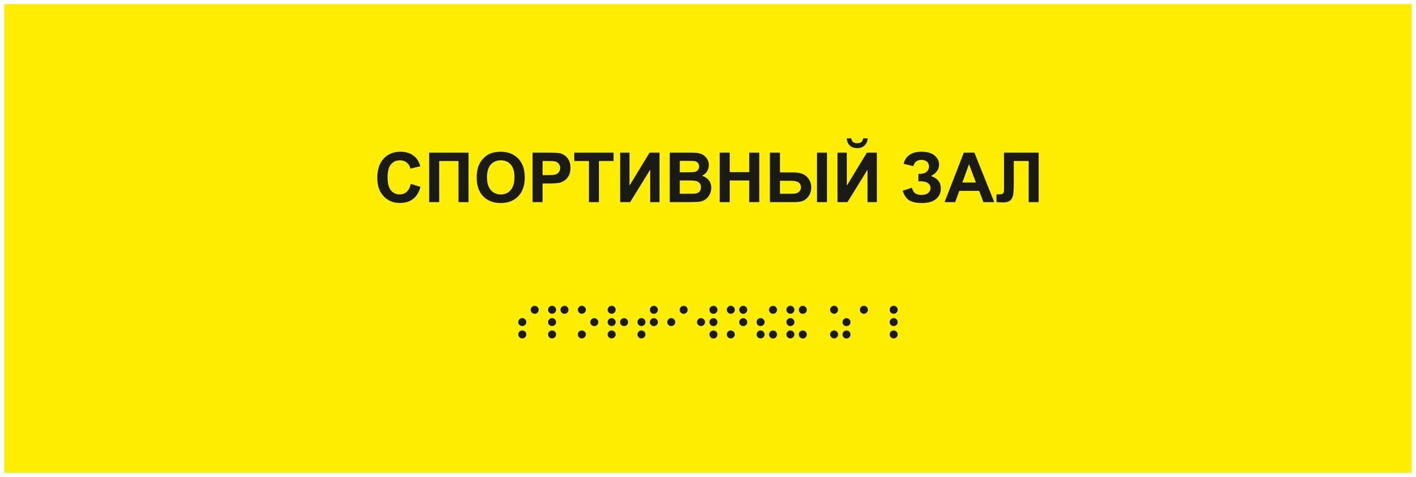 Табличка спортивный зал шрифтом Брайля на стену дверь кабинет