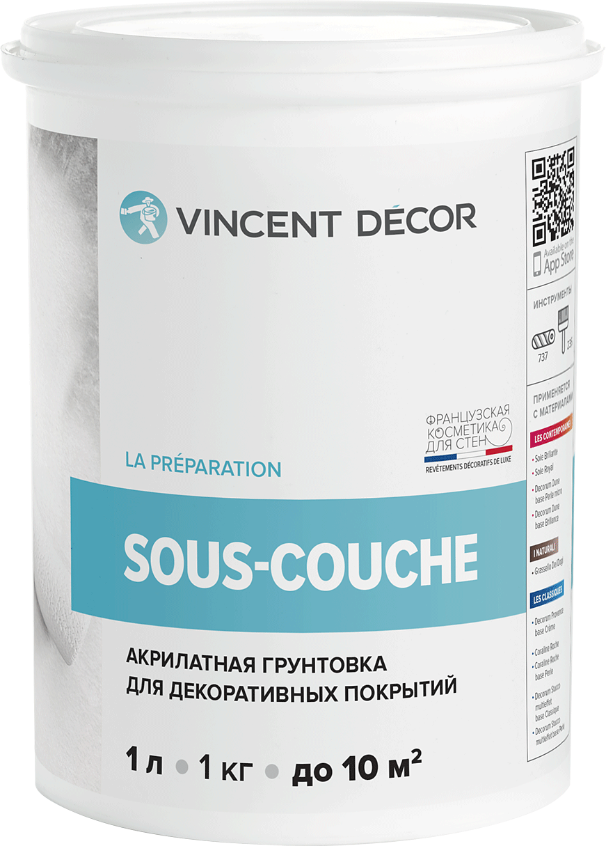 Грунтовка Vincent Decor Sous couche / Винцент Декор Су-куш, 1л - фотография № 4