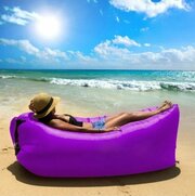 Надувной диван-лежак / Ламзак для отдыха пляжный с сумкой нейлоновый 210х70