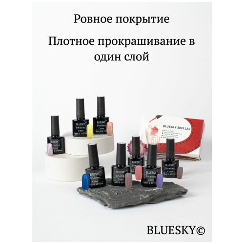 Гель лак для ногтей набор 6, гель-лаки Bluesky