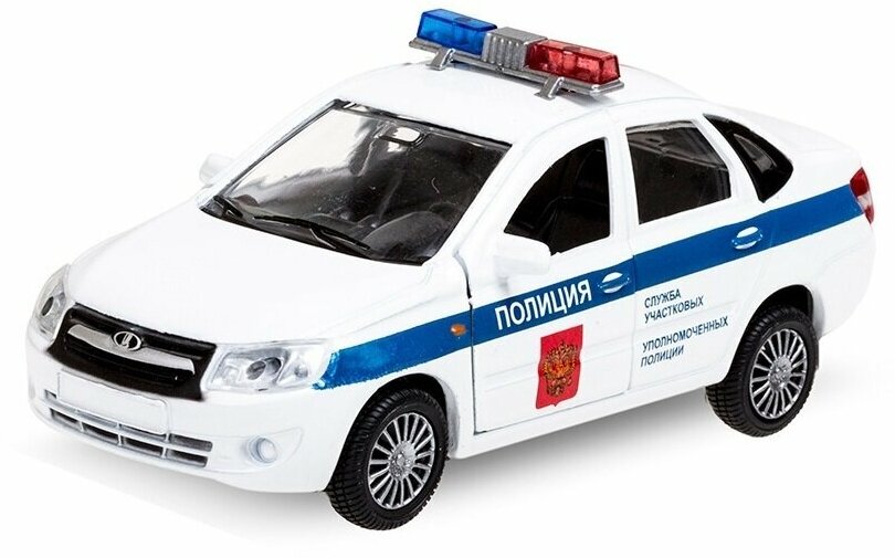 Машинка "LADA GRANTA" полиция масштабная модель 1:36, белый, синий