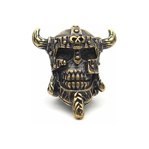 бусина бронзовая череп викинга Бусина на темляк череп викинга медь