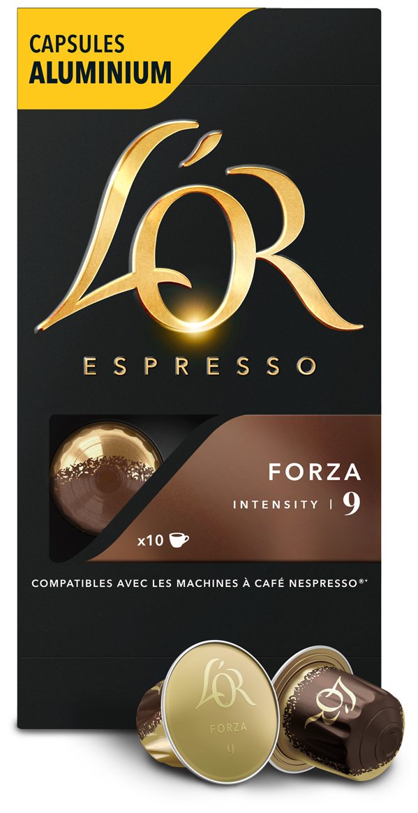 Кофе в алюминиевых капсулах L'OR "Espresso Forza" для кофемашин Nespresso, комплект 5 шт., 10 порций, 4028605 - фотография № 1