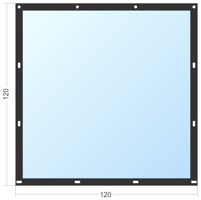 Мягкое окно Софтокна 120х120 см съемное, Скоба-ремешок, Прозрачная пленка 0,7мм, Черная окантовка, Комплект для установки - фотография № 3