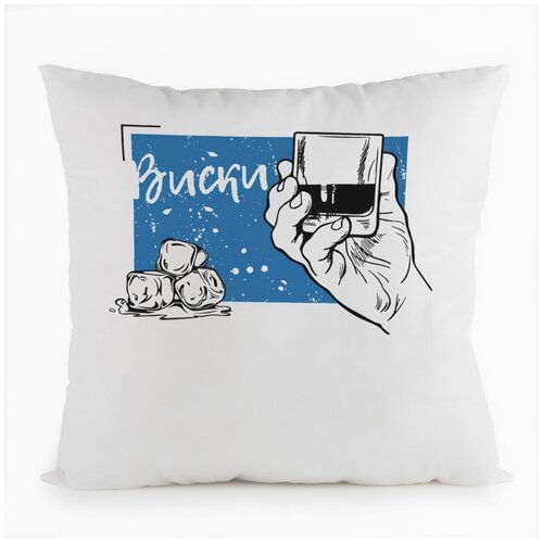 фото Подушка белая coolpodarok прикол. виски (есть пара) он,белая