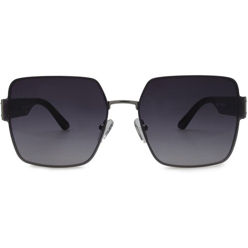 Солнцезащитные очки Furlux, квадратные, оправа: металл, поляризационные, черный