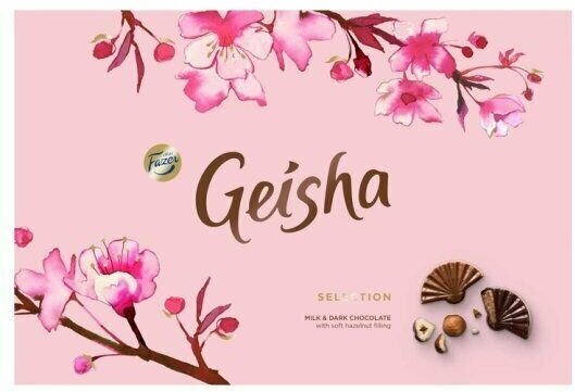 Шоколадные конфеты Fazer Geisha Selection Milk & Dark с фундуком и нугой 200 г (Из Финляндии)