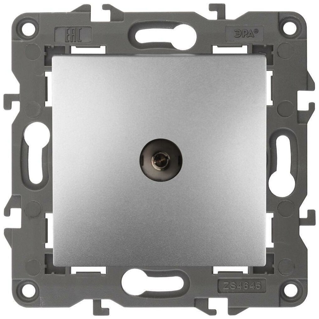 фото Механизм телевизионной розетки ЭРА Elegance алюминий (комплект из 3 шт)