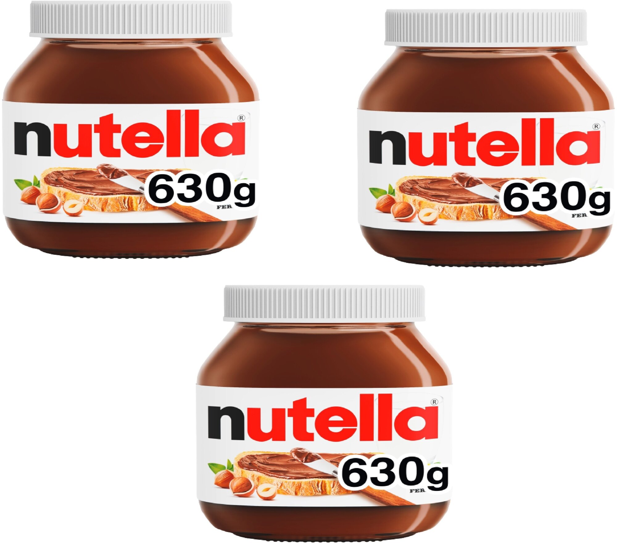 Паста ореховая Nutella с добавлением какао, 630 гр 3шт