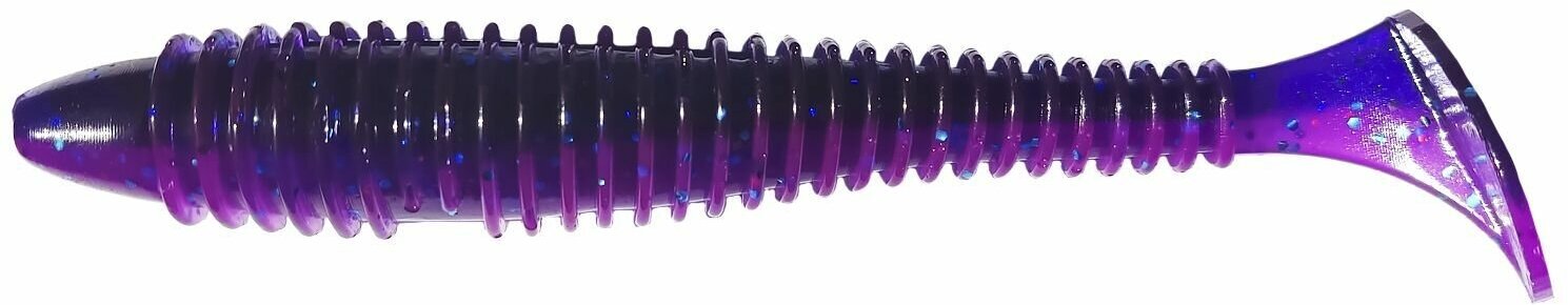 Мягкая Силиконовая приманка Ribbed Worm FAT 150 мм, Фиолетово-синий/Violet Night, 2 шт. уп.
