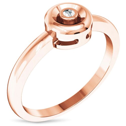 фото Эстет кольцо с бриллиантом из красного золота 01к617570, размер 17.5