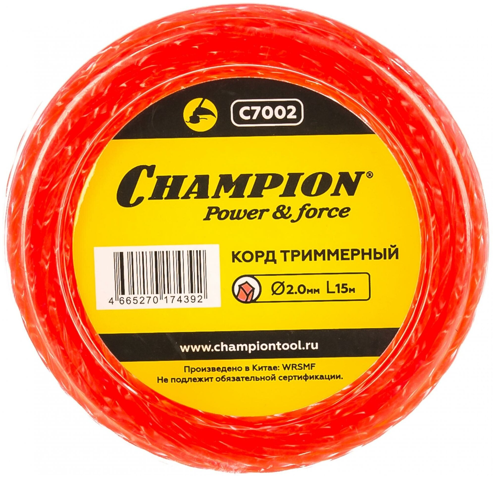 Леска CHAMPION Square Twist 2.0х15м витой квадрат в мотке