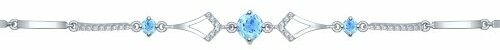 Браслет Diamant online, серебро, 925 проба, топаз, фианит, диаметр 6.7 см., длина 17 см.