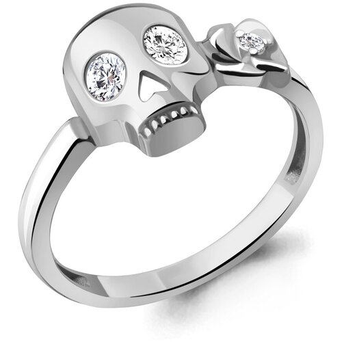 фото Серебряное кольцо aquamarine а68900а с фианитом, размер 16,5 diamant-online