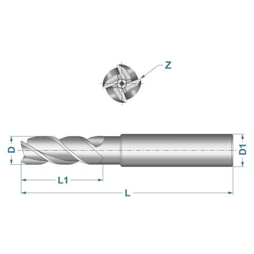 Griff Фреза концевая 5.0x47x13мм Р6М5 4 перая ц/х a300028