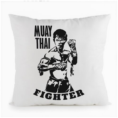 фото Подушка белая coolpodarok muay thai fighter (боец тайского бокса),белая