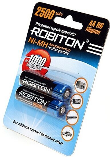 Аккумулятор Robiton LR6 AA 2500 mAh (уп 2 шт)