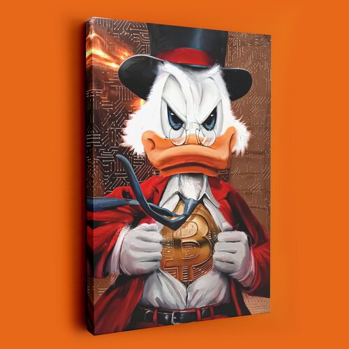Картина на холсте модульная на кухню 50х70 Скрудж Макдак для интерьера